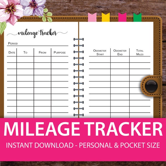 mileage log business mileage tracker mileage tracker mileage log personal planner inserts personal size planner inserts pocket size mileage tracker log