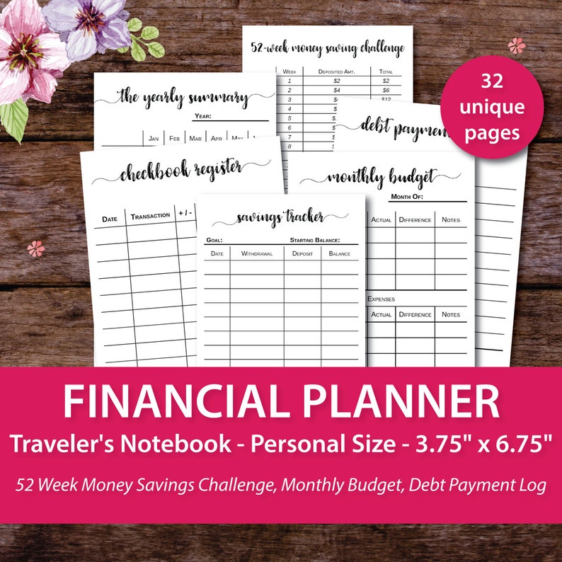 Financial Planner, Finance Printables, Financial Planner Inserts