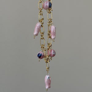 The “Allure” Necklace 18K Gold Filled Chain with Porcelain and Ceramic Beads