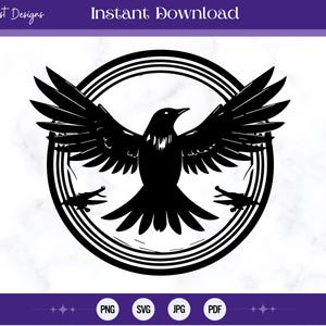 Viking Raven svg cutting files, Viking Raven symbol jpg, Viking image, Celtic Runes Svg, Pagan, Norse png, Dxf, Cricut, Cameo