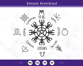 Ogham Tree Calendar SVG Celtic Wheel of the Year SVG Pagan Calendar ...