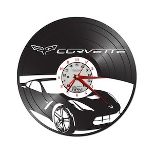 KOSTENLOSER VERSAND!! &quot;Chevrolet Corvette &quot;&quot;Schallplatten Uhr&quot;&quot; aus den USA.&quot;