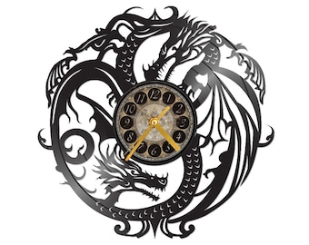 ビニールレコードクロックドラゴン