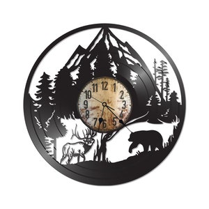 FREE Shipping!!FREE SHIPPING!! Mountain Wilderness vintage-re purposed vinyl record clock