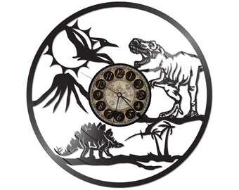 FREE Shipping!!FREE SHIPPING!! Dinosaur Lovers vinyl record clock