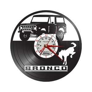 Bronco vinyl record clock