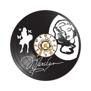 Vinyl record clock ** FREE SHIPPING** Marilyn - records for wall - vintage - re-purposed record clock
