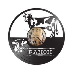 Schallplattenuhr für Wand - Ranch KuhUhr - Vinyl Wand dekor - Schallplatten für Wand