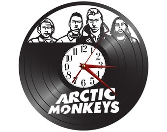 Väggklocka med vinylskivor - skivdekor - musikklocka för vägg - musikdekorationer