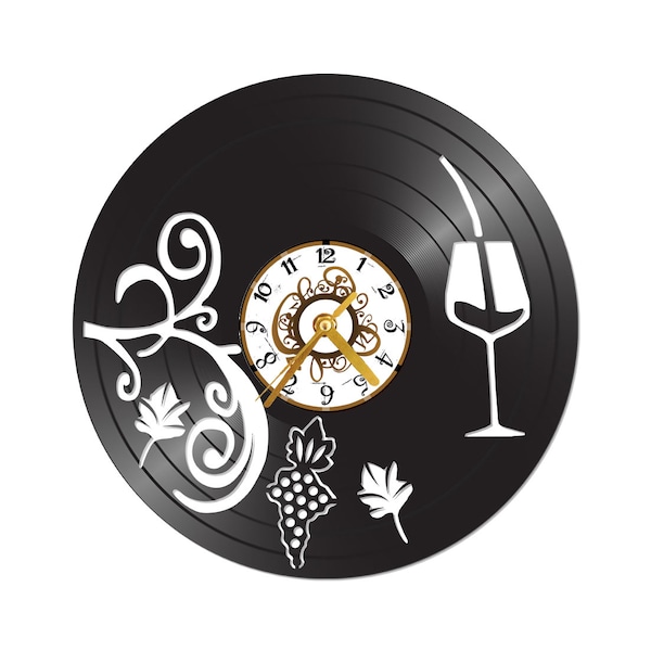 FREE Shipping!!Wine lovers vinyl record clock