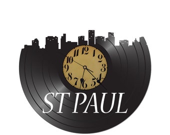 FREE Shipping!!St. Paul Minnesota skyline vinyl record clock