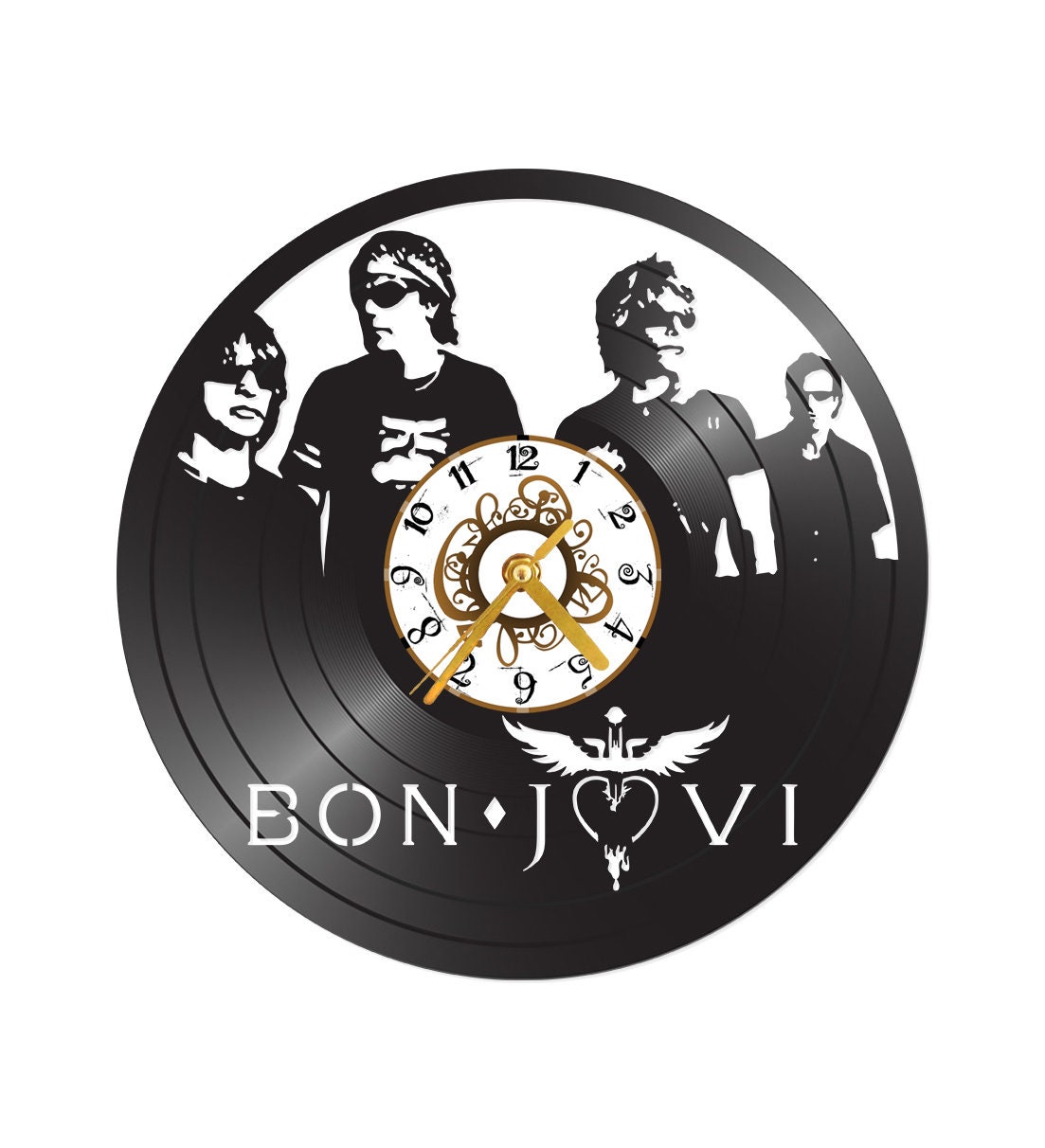 Vinyl record clock ** FREE SHIPPING**  - records for wall - vintage - re-purposed record clock - wall clock