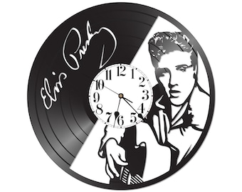 Vinyl record clock ** FREE SHIPPING**  - records for wall - vintage - re-purposed record clock - wall clock