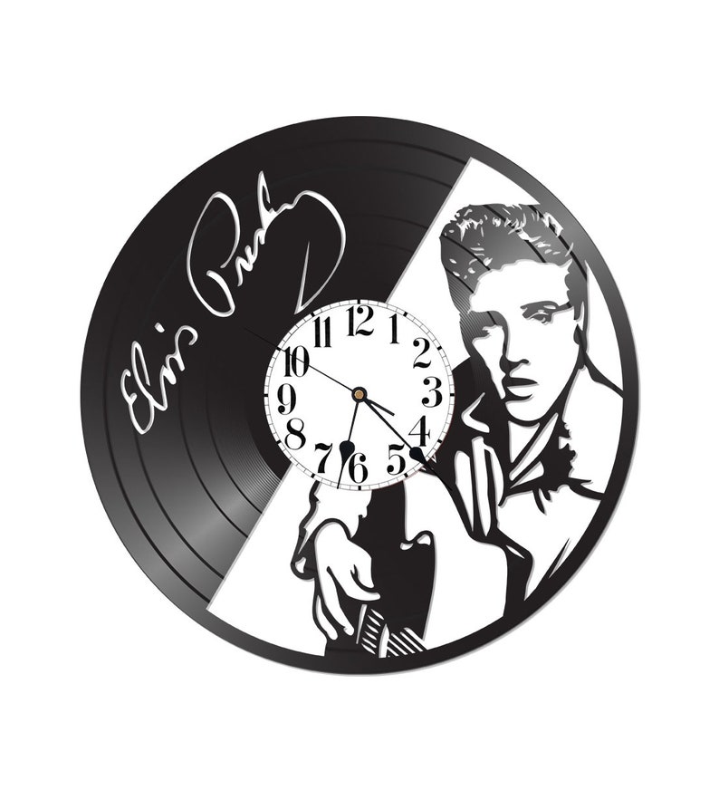 Vinyl record clock FREE SHIPPING records for wall vintage re-purposed record clock wall clock image 1