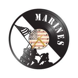 FREE Shipping!!Marines Iwo Jima inspired vinyl record clock