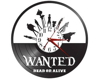 Anime vinyl record wall clock