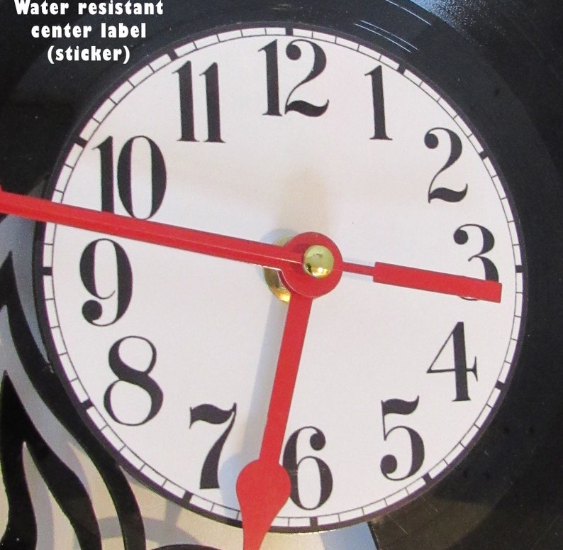 Vinyl record clock FREE SHIPPING Cash records for wall vintage re-purposed record clock image 3