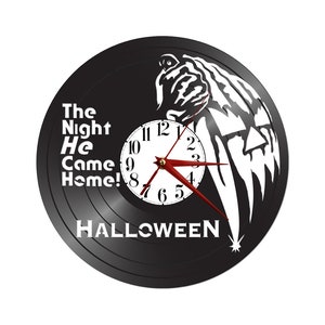 Vinyl record clock - halloween clock - record for wall