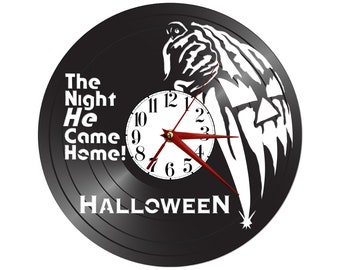 Reloj de disco de vinilo - reloj de halloween - disco para pared