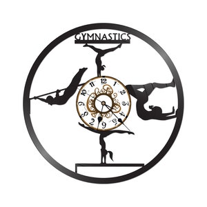 Decoración de gimnasia - reloj de pared de gimnasia - reloj de disco de vinilo - discos para pared - regalo de gimnasia