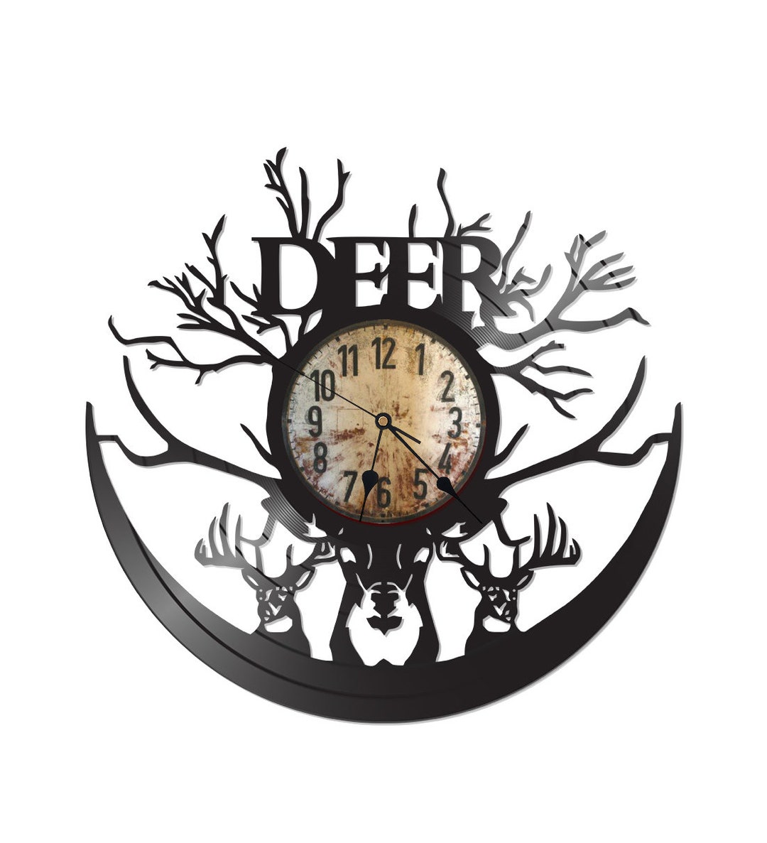 Hunting/deer Themed Vinyl Record Clock FREE SHIPPING in USA Etsy