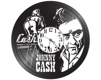 Vinyl record clock ** FREE SHIPPING**  Cash - records for wall - vintage - re-purposed record clock