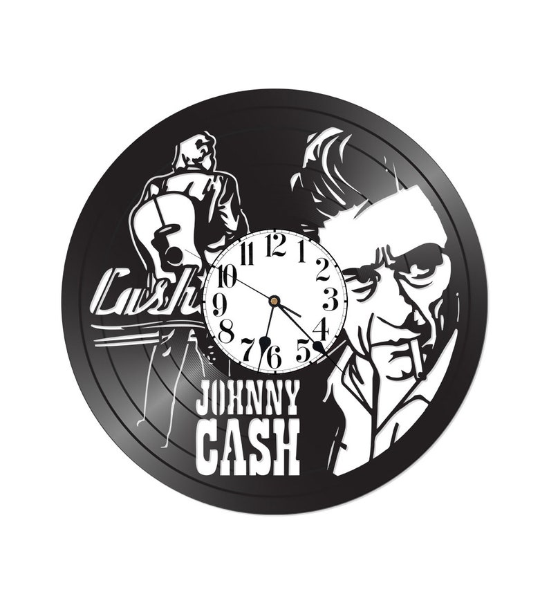 Vinyl record clock FREE SHIPPING Cash records for wall vintage re-purposed record clock image 1