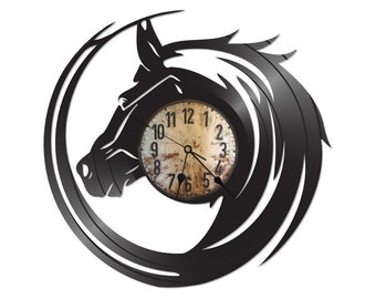 FREE Shipping!!FREE SHIPPING!! Rodeo, Horse, vintage re-purposed vinyl record clock