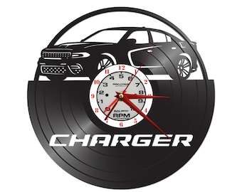 vinyl record clock - muscle car - records for wall - vinyl decor for wall - wall clock