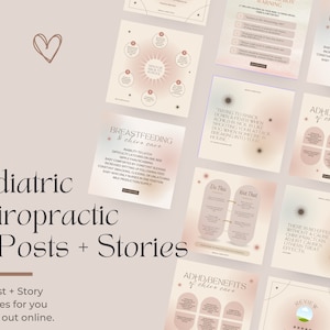 Pediatric Chiropractic Office Instagram Post & Stories Canva Template Instant Download