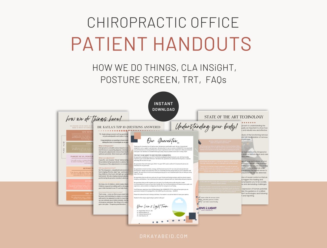 Chiropractic Office Hand Out Templates, Family Wellness Practice ...