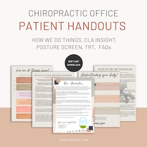 Chiropractic Office Hand Out Templates, Family Wellness Practice, Flyers, Referral Handouts, Marketing Materials