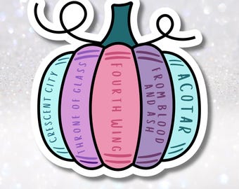 Adesivo di lettura personalizzato - Adesivo zucca - Decorazioni Kindle a tema autunnale - Adesivo per copertina di libro - Accessorio per laptop a tema autunnale