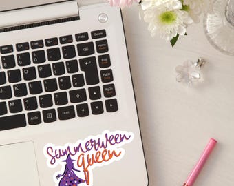 Cute Witch Bookish Sticker - Summerween Queen Fall Summer Aesthetic Decal - Spooky Season Decor -Bookish Fall Girl Vibes - Moody Aesthetic