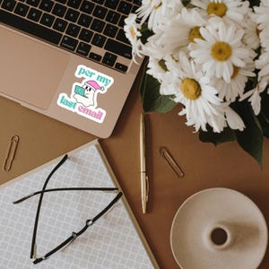 Sassy Ghost Sticker - Cute Office Place Ghost Girl Decal - Funny Spooky Girl Kindle Charm - Fun Office Email Boss Babe - Sarcastic Ghost