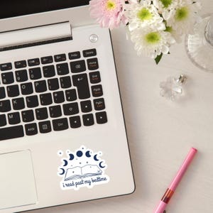 Stickers voor het slapengaan lezen - verslaafd aan boeken Kindle-bedel knalt - maancyclusstickers - stickerdecoraties volle maan en sterren - boeken en sterren