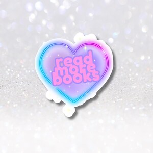 Sticker Rainbow Read More Books - Kindle Pops-bedels - leesgrage cadeaus - neonroze blauw paars schitteren cadeaus voor lezers - leuke leesgrage cadeaus
