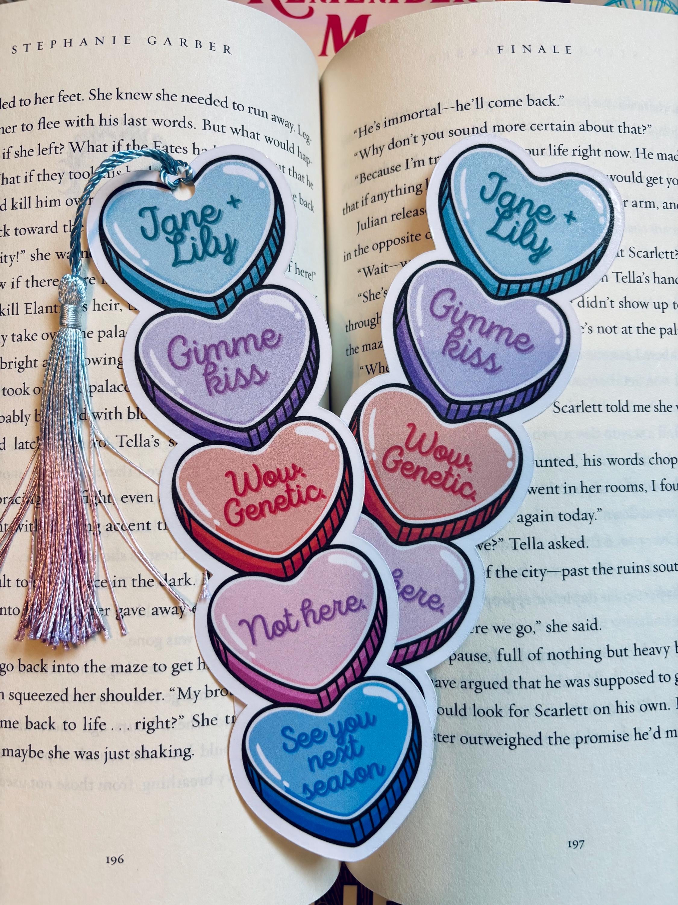 Heart Rivalry Book Heated Rivalry Conversation Heart Bookmark - Candy Heart Page Holder ...