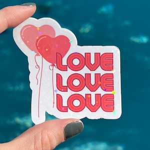 Holografische sticker Valentijnsdag - rode en roze harten Kindle Charms Vinyl Decal - Lover Sweet Ipad-decoraties - Kindle Pop-cadeaus invoegen