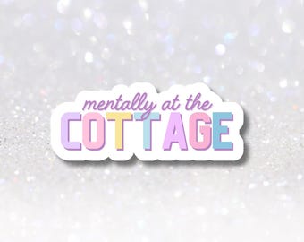 Mentally at the Cottage Sports Sticker - LGBTQ Bookish Kindle Accessories - Hockey Romance Sports Decal - Holographic Stickers