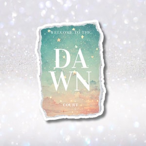 ¡Calcomanía de vinilo de ACOTAR Dawn Court! Calcomanía TOG de A court of thorns and roses; Velaris; Rhysand; Amuleto Kindle; Calcomanías para amantes de los libros; Calcomanía para amantes de los libros