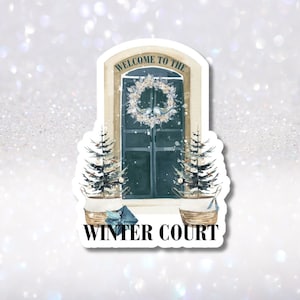 Adesivo de vinil ACOTAR Winter Court - Uma corte de espinhos e rosas - Decalque Night Court - Kindle Charm Adesivo de inverno de Natal - Amante de livros