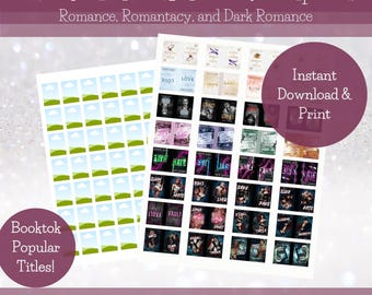 Printable Mini Book Cover - Romance Dark Romance Booktok TBR Jar Reading Tracker - Dollhouse Minis - Anxiety Bookshelf Gift Book Ornament