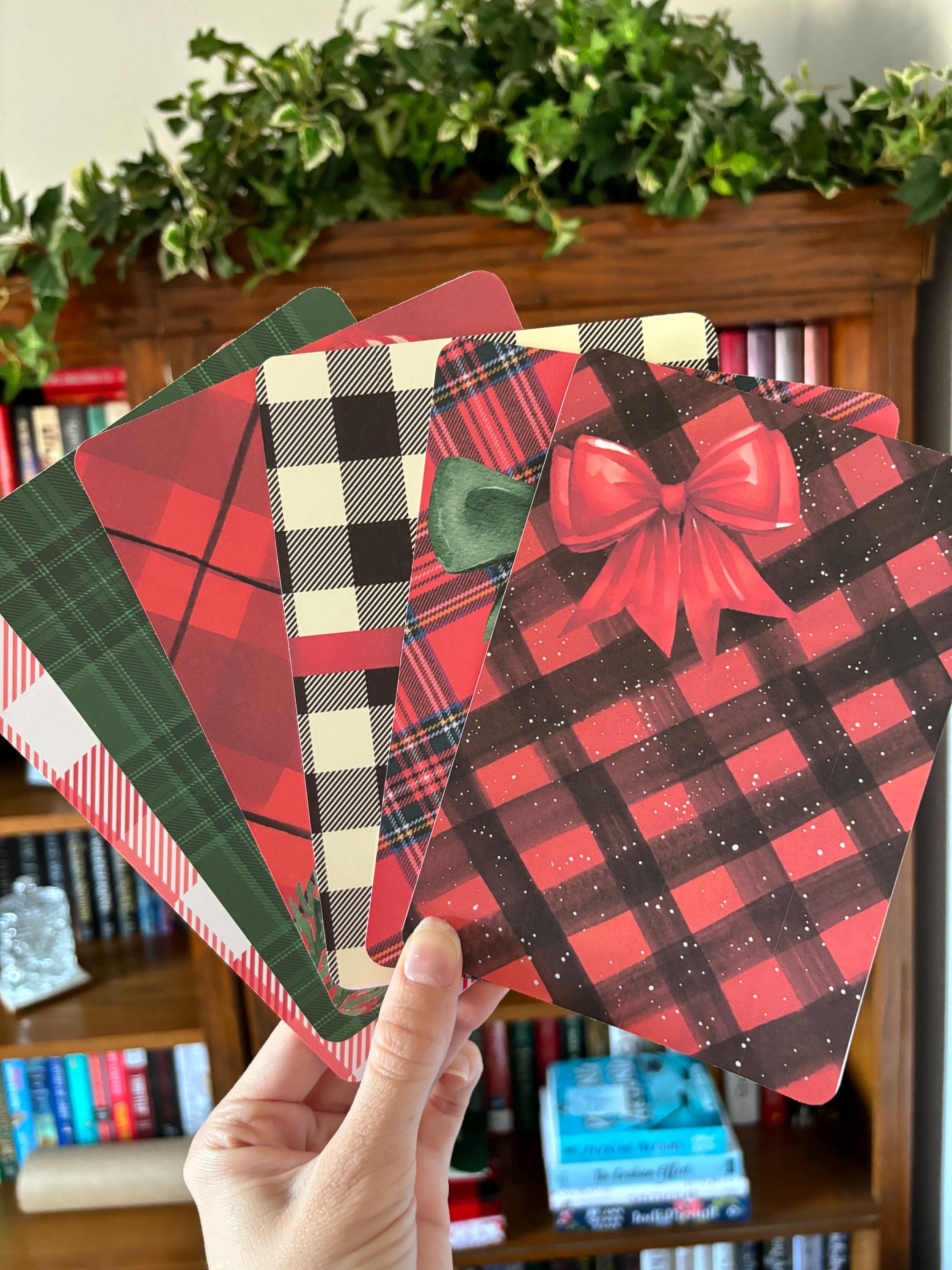 Holiday Kindle Insert - Christmas Plaid Kindle Paperwhite Colorsoft Insert - Christmas Checkered Bow Ipad Gift - Kobo Libra Charm Book Pop