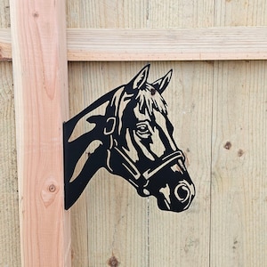 Peeking Horse Metal Yard Art: Outdoor Fence Decoration