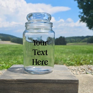 Personalized Candy Jar: 26 oz Glass Jar with Dome Lid