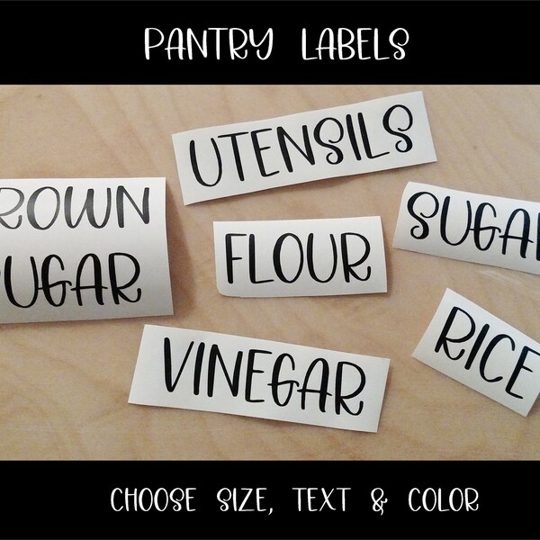 Vinyl Pantry Labels Etsy