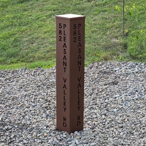 36&quot; Address Sign Garden Column, Tower Yard Decoration,  Landscape Décor - Finish Options