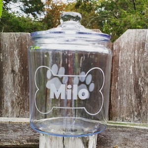 Personalized Dog Treat Jar: Etched Glass Pet Gift