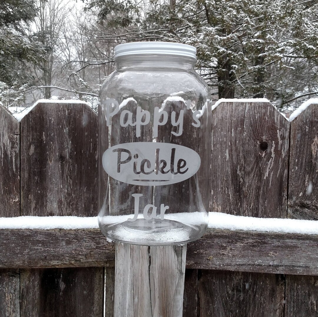 Personalized Gallon Pickle Jar Gallon Smooth Sided Jar Solid White Lid